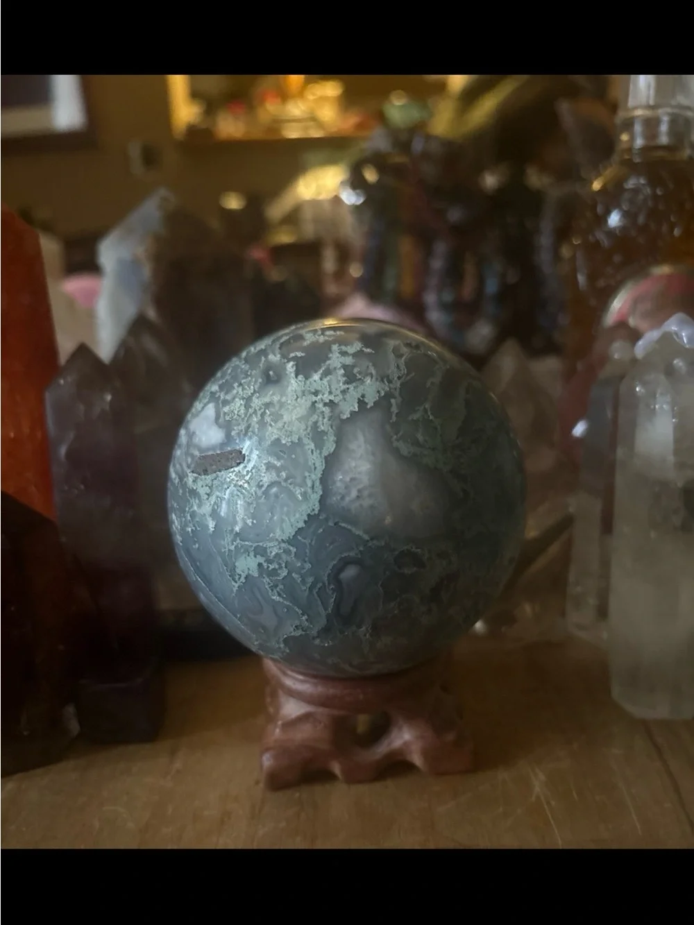 Moss Agate Sphere HQ Madagascar